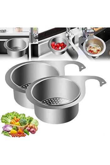 erorex Stainless Steel Swan Sink Strainer Basket, Side Kitchen Sink Drain Basket, Multifunctional Corner