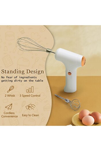 erorex Cordless Hand Mixer, Electric Hand Mixer 3 Speed Modes, Handheld Egg Beater Hand Mixer Whisks