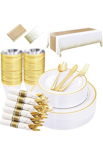 erorex Disposable Plastic Cutlery Set, 72 Pieces Party Supplies Party Dinnerware Disposable Party