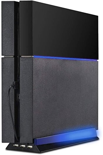 erorex Kailisen Stand Hub & Blue Light Ps4 Blue Led Light Vertical Stand Base 3 Usb Hub Port Sony