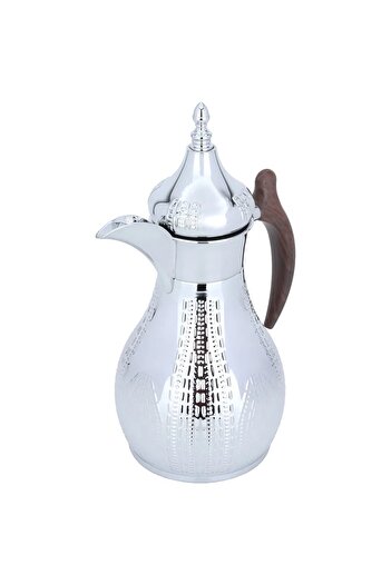 Alsaif Gallery Haila Thermos, 1.2 liters, wooden handle, steel inner case, steel outer case