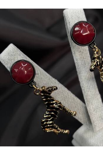 ELF Zebra Pattern Steel Earrings