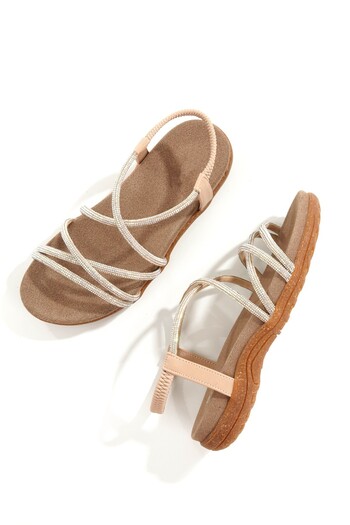 Modabuymus Pelip Ten Color Stone Anti-Slip Rubber Sole Comfortable Sandals Summer Heelless Evening Dress Shoes