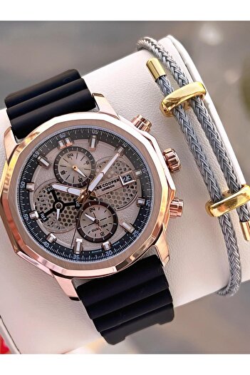 Lee Cooper Italian Design Bracelet Gift Silicone Cord 5 Atm Men's Wristwatch Elc.08238.472