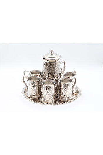 ANTEPSEPETİ Copper Silver Coated Jug & Mug Set