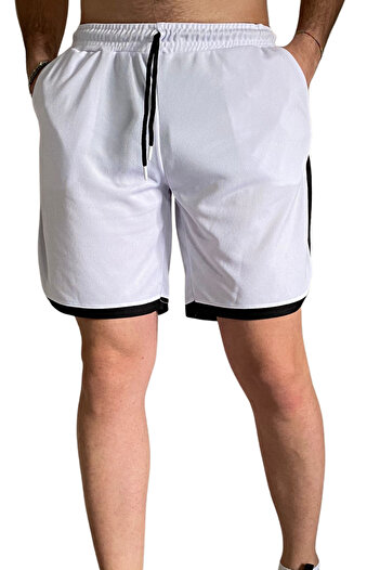 Relax family xf Men's Black White Red Green Grey Sports Shorts Basketball Football Striped Shorts Fitness Running Bermuda