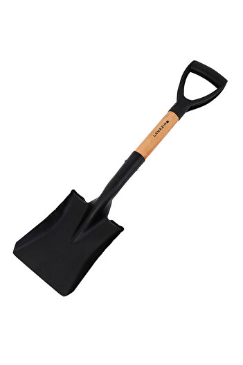 Lawazim Square Point Shovel - 26 Inch Lightweight Garden Spade with Wooden Handle & D-Grip