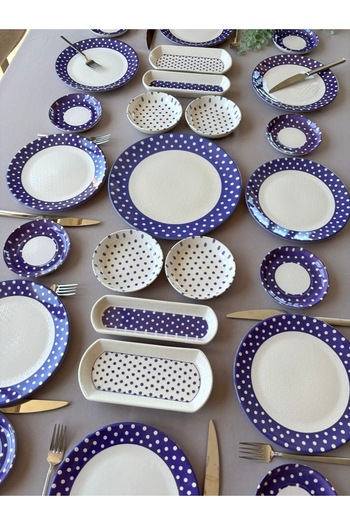 Yiğit Seramik Züccaciye Retro 8-Person 25-Piece Breakfast Set
