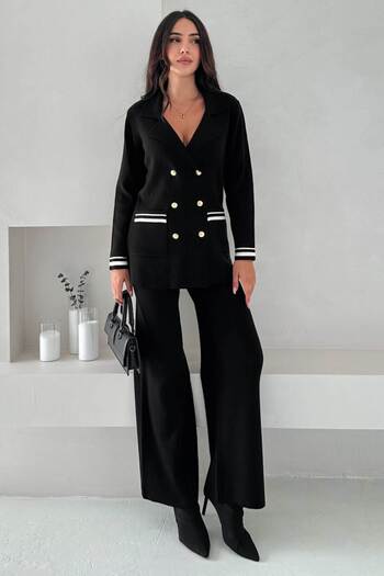 ZISHAN Timeless Elegance: Women's Knitwear Set (Jacket & Pants) - New Season Collection 3006