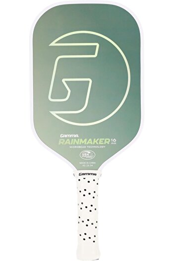 Gamma Rainmaker Pickleball Paddle Lightweight| Large Sweet Spot| Microbead Carbon Fiber Face| Green