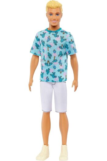 mattel Ken Fashionistas Doll #211 – Blonde Hair, Cactus Tee, White Shorts, Ages 3+