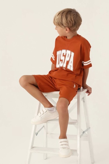 U.S. Polo Assn. Boy's bermuda set - amber