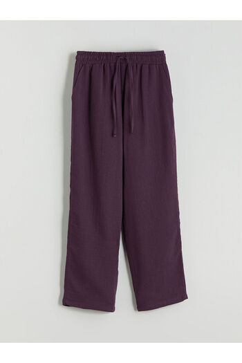 LC Waikiki Elastic Waist Textured Muslin Women's Trousers