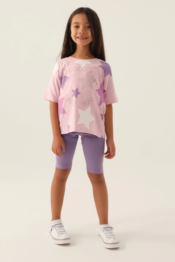 U.S. Polo Assn. Girl waiter bermude tight set - powder pink