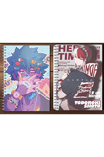 nihonwosekai 2 Pcs My Hero Academia Anime A5 Size Spiral Notebook 50 Sheets My Hero Academia Mha