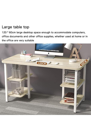 AGD 47" Computer and Gaming Desk with Open Shelves for Storage, Sides, Home Office Workstation