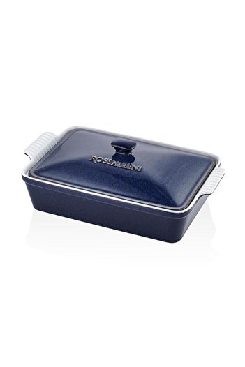 LAMEDORE Rossalini Life Large Rectangular Blue Oven Tray with Lid 38X23X8.5 cm