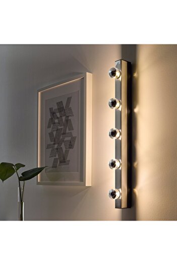 IKEA MUSIK Wall lamp, wired-in installation, chrome-plated