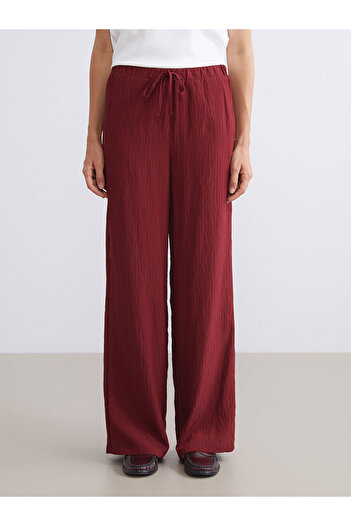 LC Waikiki New Season Women's Textured Trousers with Elastic Waist