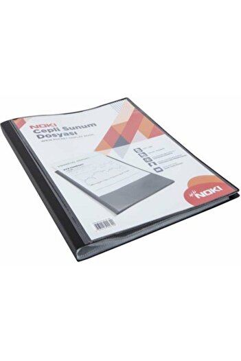Noki A4 Presentation File with Pockets Black 10 Sheets