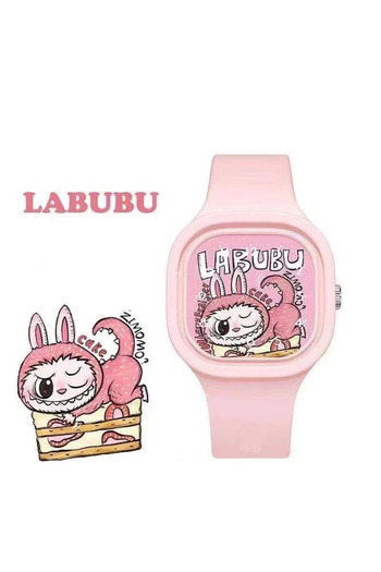 synshop Labubu square silicone strap wrist watch