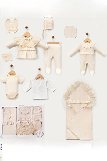 Cherub Baby Removable Mobile Lace Collar Baby Girl Newborn 10 Piece Hospital Release Bodysuit Set