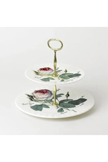 Roy Kirkham Redoute Rose 2-Tier Cake Stand with Gift Box