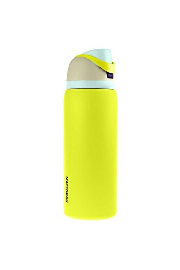 Generic Mattarah FreeSip 900 ML (32oz) Insulated Stainless Steel Water Bottle with Straw – (Yellow)