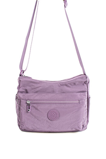 VESSARA Women's Multi-Eye Waterproof Parachute Fabric Adjustable Cross Strap Purple Shoulder Bag