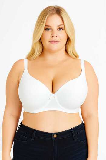 wear treasure D Cup (for Large Breasts) 3-Cup Supporting Bra with Underwire and Sponge
