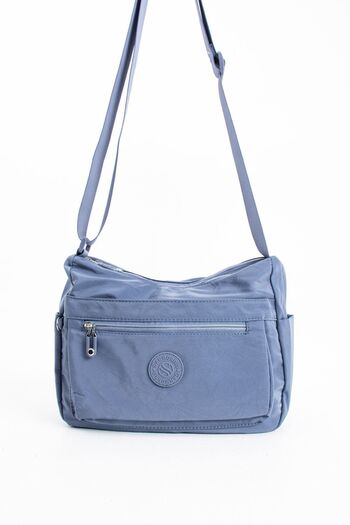 VESSARA Women's Multi-Eye Waterproof Parachute Fabric Adjustable Cross Strap Shoulder Bag
