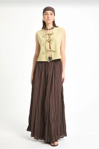 Desre Moda Women's Wrinkled Long Flared Black Hijab Skirt Women's Skirt