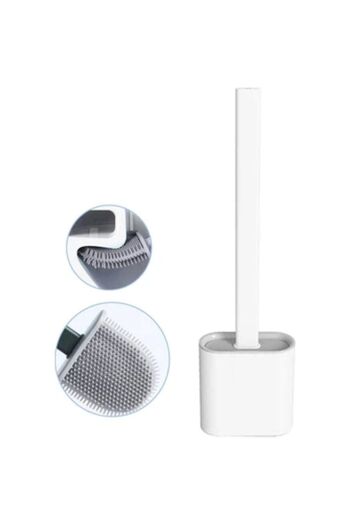 Leony Silicone Hangable Bathroom Toilet Bowl Wc Cleaning Brush and Holder