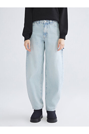 LC Waikiki Blue Baggy Fit Women's Jean Trousers