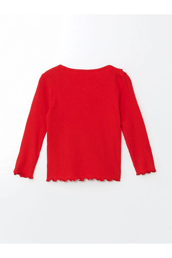 LC Waikiki Red Crew Neck Basic Girl's T-Shirt -For Yourself-