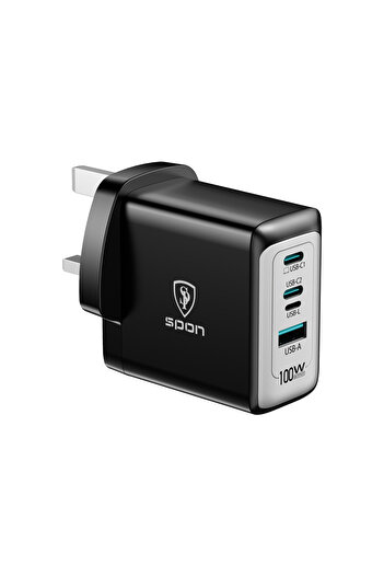 Spon Universal Wall Charger 100W (2 Type-C Ports + USB + Lightning Port)