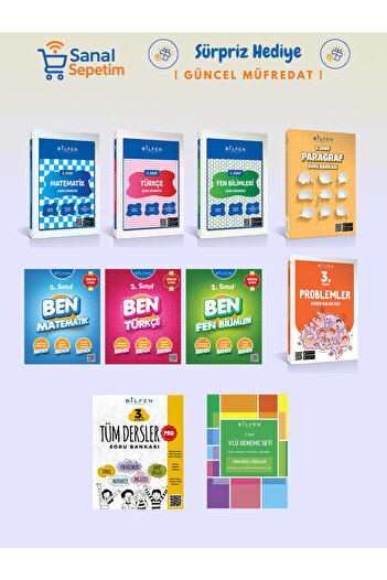 Bilfen Yayıncılık 3. Sınıf Matematik-Fen-Türkçe(Ben Matematik-Fen-Türkçe)Problem-Paragraf-Deneme-Tüm Dersler PRO (SB)