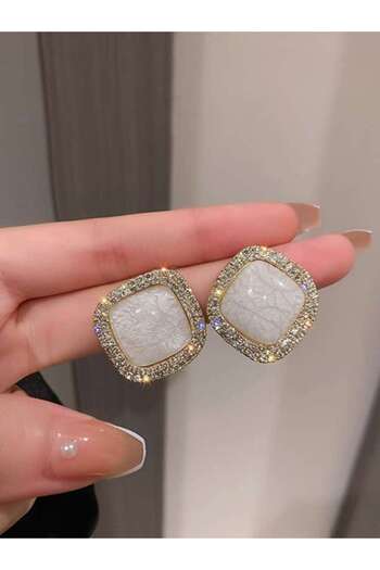 HISCOSMETIC Elegant Vintage İlhamlı Küpe Seti, 1 Çift Çinko Alaşım , Bakır Post, Kaplama Yok