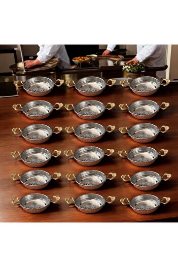 BARITCIOGLU Copper Breakfast Serving Plate 30 Pieces Sahan Presentation Plate