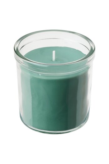 IKEA HEDERSAM Scented Candle in Glass, Fresh Grass/Light Green, 40 hr