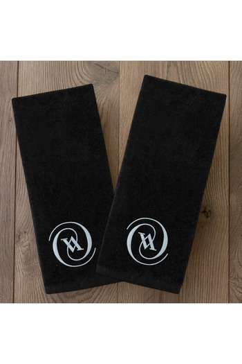 Ursa V Letter Embroidered Decorative Kitchen and Bathroom Towel 2 Pieces 30X50