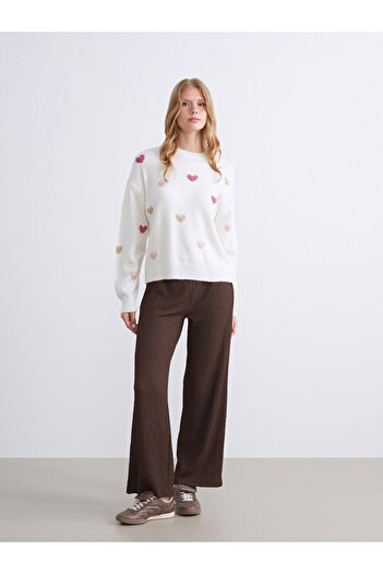 LC Waikiki Create Your Style from Uzg Store |   Textured Women's Trousers with Elastic Waist