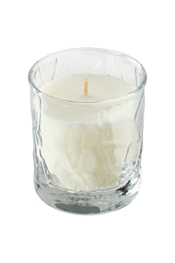 IKEA HÖSTAGILLE Scented candle in glass, Pear clear glass, 35 hr