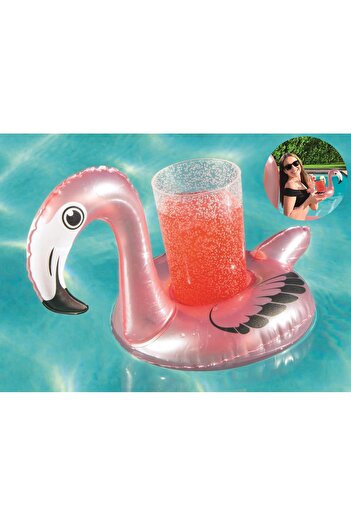 BESTWAY Flamingo Cup Holder Inflatable - Floating Drink Holder - Flamingo Cup Holder - Inflatable Sea Cup Holder