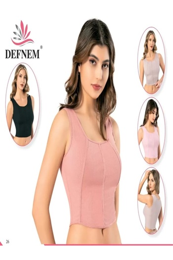 IVONA LINGERIE Defnem Water Green Ribbed Lycra Camisole Crop
