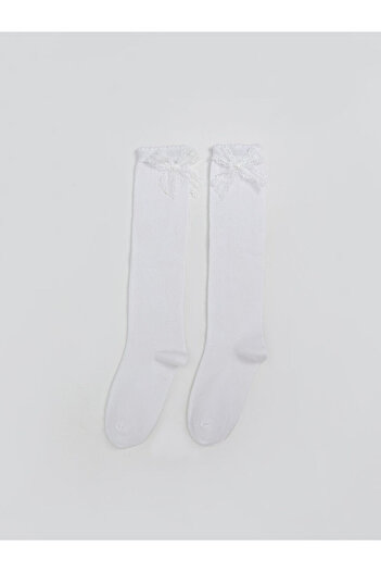 LC Waikiki Sparkling Selections from Shining Store |   Bow Detailed Girls' Knee Socks, Pack of 2