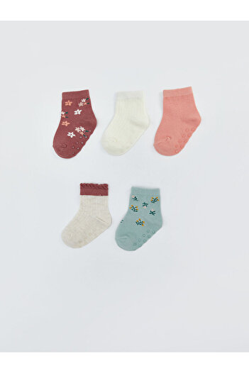 LC Waikiki Pink Baby Girl Towel Socks 5-Pack