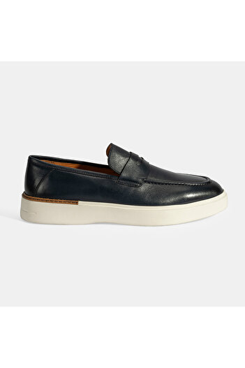 Desa Men's Navy Blue Leather Loafer