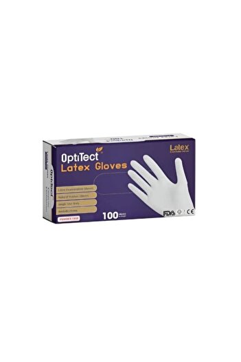OptiTect 100 White Latex Gloves Size L