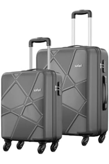 Safari Travel Suitcase with Wheels - Set of 2 (55 cm/66 cm) Polypropylene